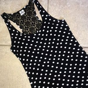 Vintage VS Pink Victoria’s Secret y2k lace and polka dot tee/tank